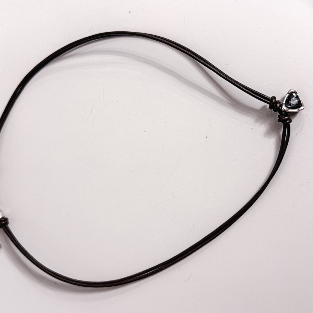 Elegant Black Cord Bracelet with Silver Heart Charm
